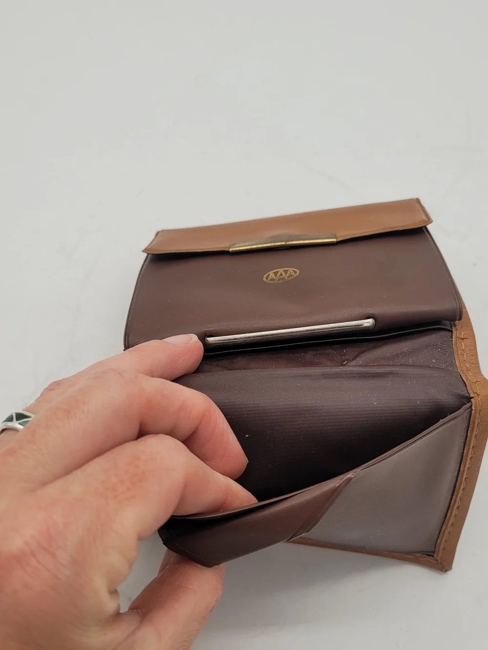 1980s bifold SecretaryStyle Vinyl Wallet Fold Out ID Sleeves AAA Promo Vitronic